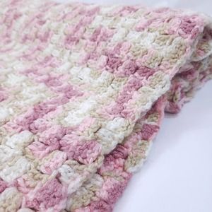 Light Pink Handmade Crochet  Blanket